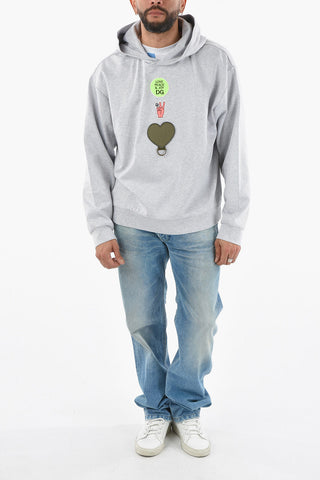 Hooded LOVE PEACE & JOY Sweatshirt Detailed with Patches