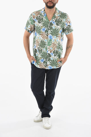 Floral Patterned Short Sleeve Flax BAKER Shirt
