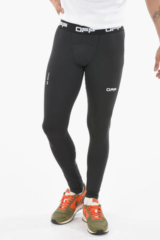 Logoed Elastic Waistband Tech Fabric ACTIVE Leggings