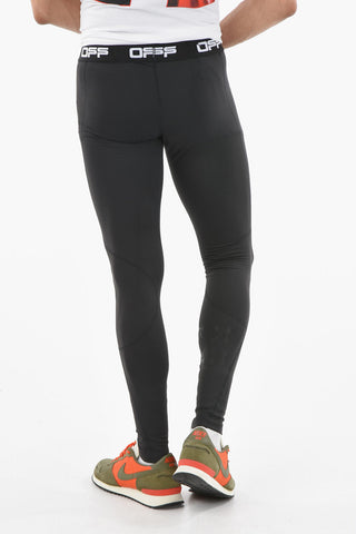Logoed Elastic Waistband Tech Fabric ACTIVE Leggings