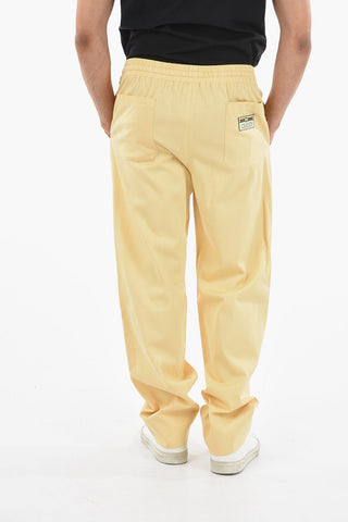 Pants With Logo Patch And Drawstring 