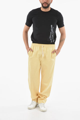 Pants With Logo Patch And Drawstring 