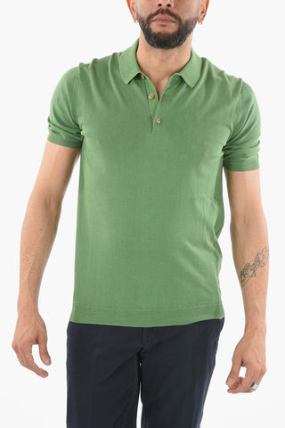 3-Buttons Contrasting Solid Color Polo Shirt
