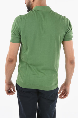 3-Buttons Contrasting Solid Color Polo Shirt