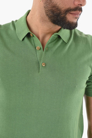 3-Buttons Contrasting Solid Color Polo Shirt
