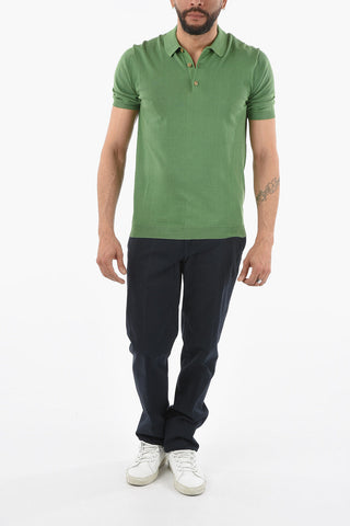 3-Buttons Contrasting Solid Color Polo Shirt