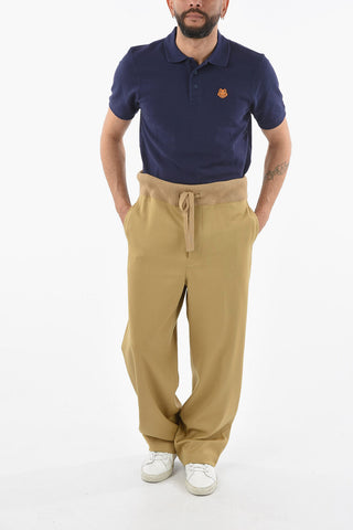 Wool Pants with Knit Detail