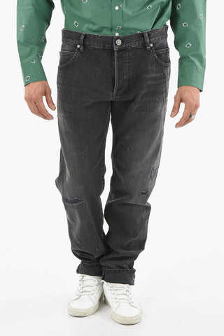Stretch Denim Tapered Fit Jeans 17cm