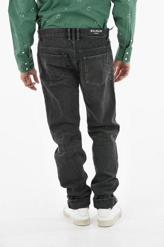 Stretch Denim Tapered Fit Jeans 17cm