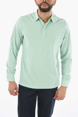 Cotton BORG 3-Buttons Polo Shirt with Long Sleeve