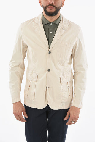 giacca a 3 bottoni in cotone stretch revers classico