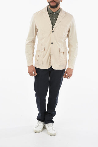 giacca a 3 bottoni in cotone stretch revers classico
