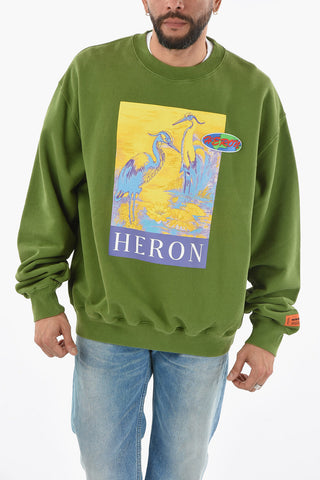 Embroidered Printed Cotton Crew Neck Sweatshirt