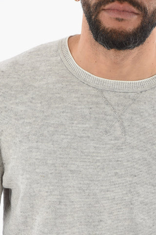 Cotton and Flax Crew-neck Sweater