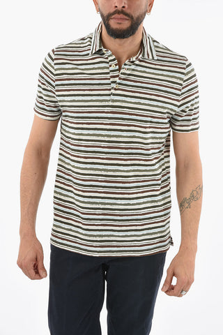 Striped Piquè Cotton SMITH Polo Shirt