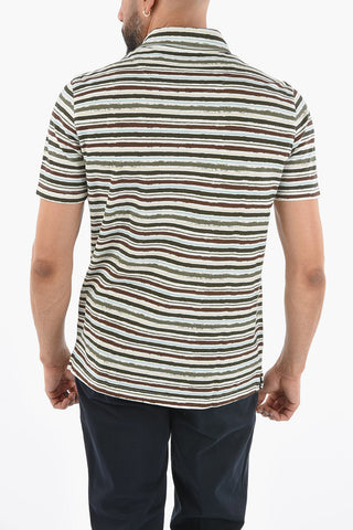 Striped Piquè Cotton SMITH Polo Shirt