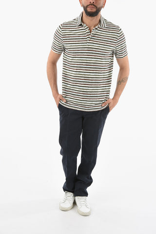 Striped Piquè Cotton SMITH Polo Shirt