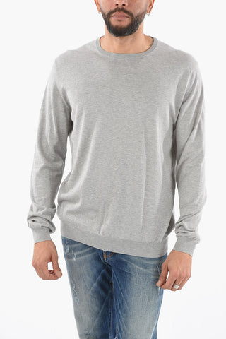 Lightweight Crepe Cotton Crew-Neck Sweater