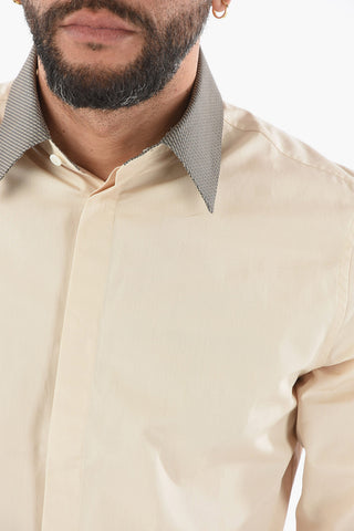 Long Sleeved Shirt With Logo Print On Collar