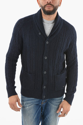 Cardigan in Cotone e Lino a Trecce