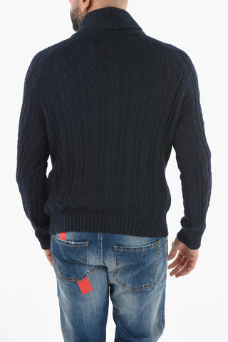 Cardigan in Cotone e Lino a Trecce