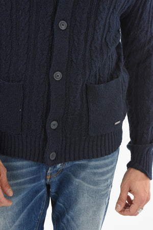 Cotton and Flax Cable Knit Cardigan