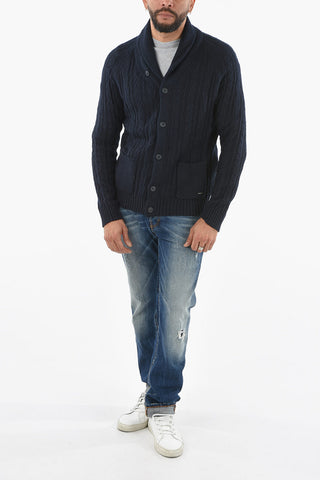 Cardigan in Cotone e Lino a Trecce