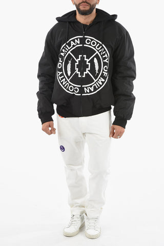 Front Printed SKATE CROSS Bomber with Hood