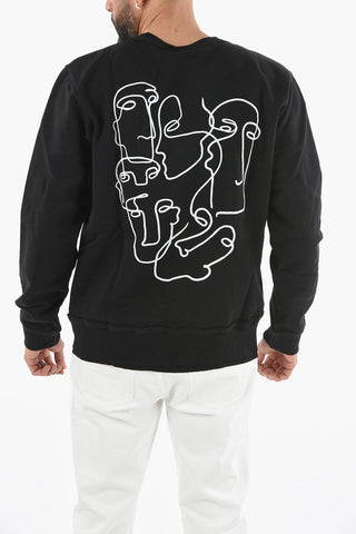 Crew Neck MULTI FACES Sweatshirt with Printed Logo
