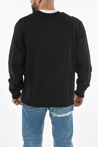 Logo Embossed Crew-neck Sweatshirt