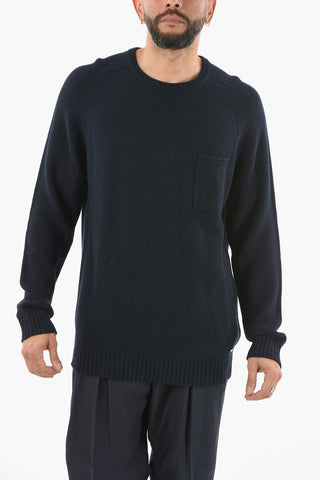 Lightweight Crew-neck Sweater with Breast Pocket