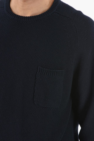 Lightweight Crew-neck Sweater with Breast Pocket
