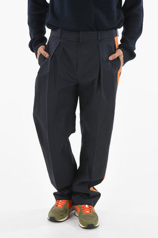 Pantaloni a Doppia Pince con Bande A Contrasto