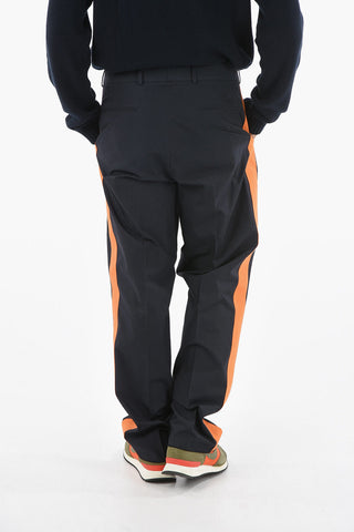 Pantaloni a Doppia Pince con Bande A Contrasto