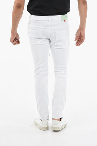 Jeans 5 Tasche Skinny Fit con Corda in Vita 16cm