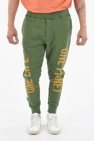 ONE LIFE ONE PLANET Lettering Printed Joggers