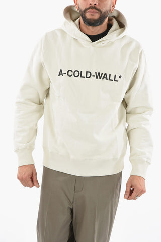 Cotton Hoodie with Debossed Lettering Logo