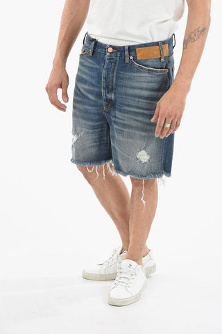 Frayed Hem MANHATTAN Denim Shorts