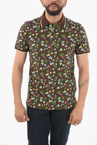 Patterned Piquè Cotton SMITH Polo Shirt