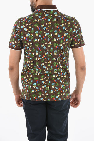 Patterned Piquè Cotton SMITH Polo Shirt