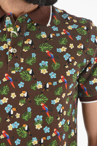 Patterned Piquè Cotton SMITH Polo Shirt