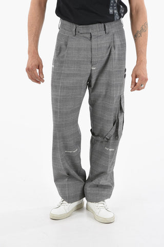 District Check Cotton Blend Cargo Pants