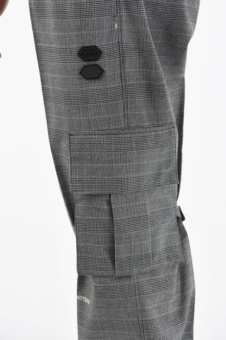 District Check Cotton Blend Cargo Pants
