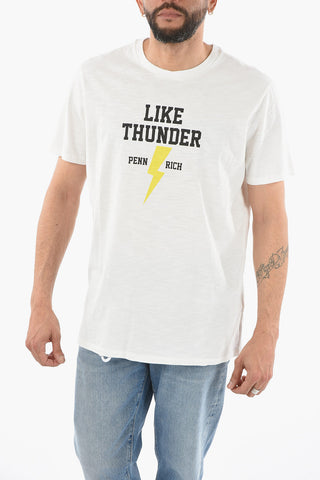 PENN-RICH Contrasting Printed THUNDER SKATE Crew-Neck T-shirt