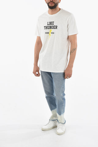 PENN-RICH Contrasting Printed THUNDER SKATE Crew-Neck T-shirt