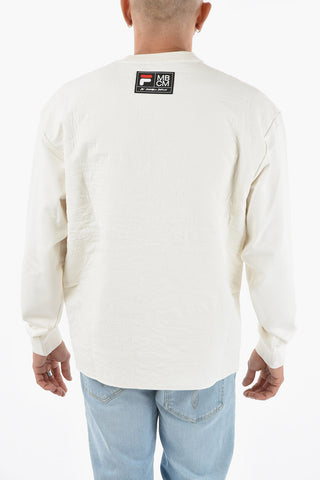 FILA FUSION Double Layered Crew-neck Sweatshirt with Embroidered Logo
