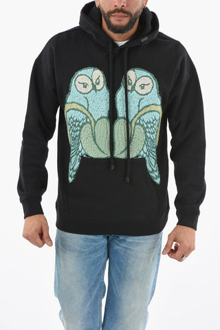 Owls Embroidered Hoodie