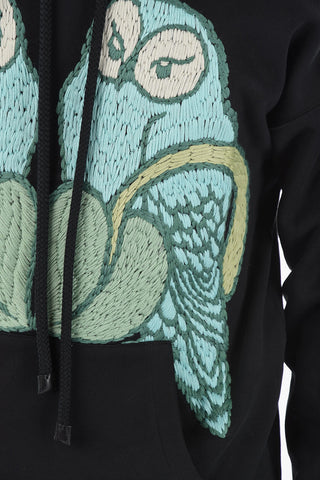 Owls Embroidered Hoodie