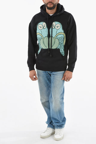 Owls Embroidered Hoodie
