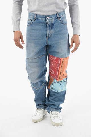 Patchwork Pocket BANDANA Straight Fit Denims 21cm